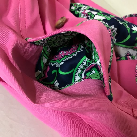 Lilly Pulitzer Ally NEW?  Belted Trench Coat Barbie Pink Color Barbiecore Size 4 - Picture 8 of 16